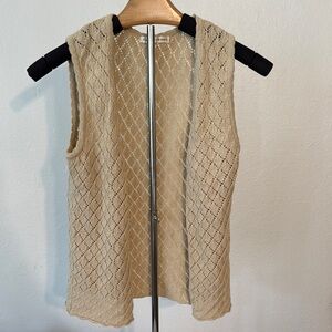 Beige Sleeveless Knit Vest